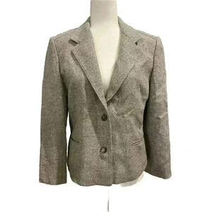 Gallery Vintage 100% Wool Blazer Coat Gray Women’s L Large Jacket Button Front